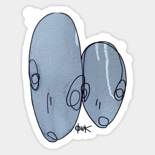 Twins - Hand Drawn Wall Print over Paint Pen Sticker